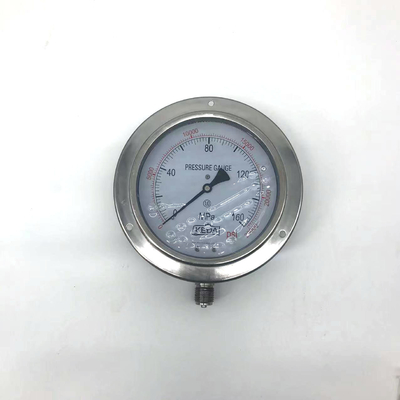 0 ao silicone à prova de choque enchido líquido de aço inoxidável do calibre de pressão 1600Bar encheu Pressur